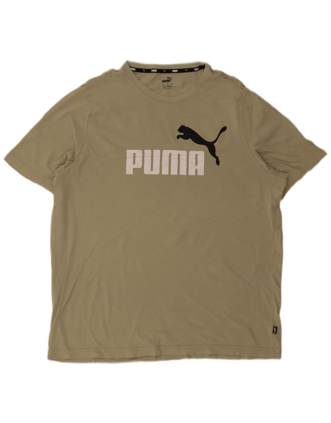 Puma Mens Graphic T-Shirt Top 2XL Khaki