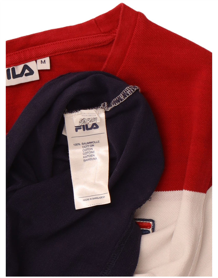 FILA Womens T-Shirt Top UK 14 Medium Multicoloured Colourblock Cotton