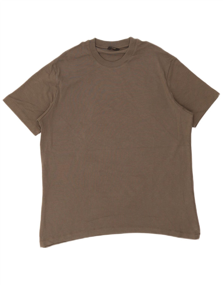 Massimo Dutti Mens T-Shirt Top Large Grey Cotton