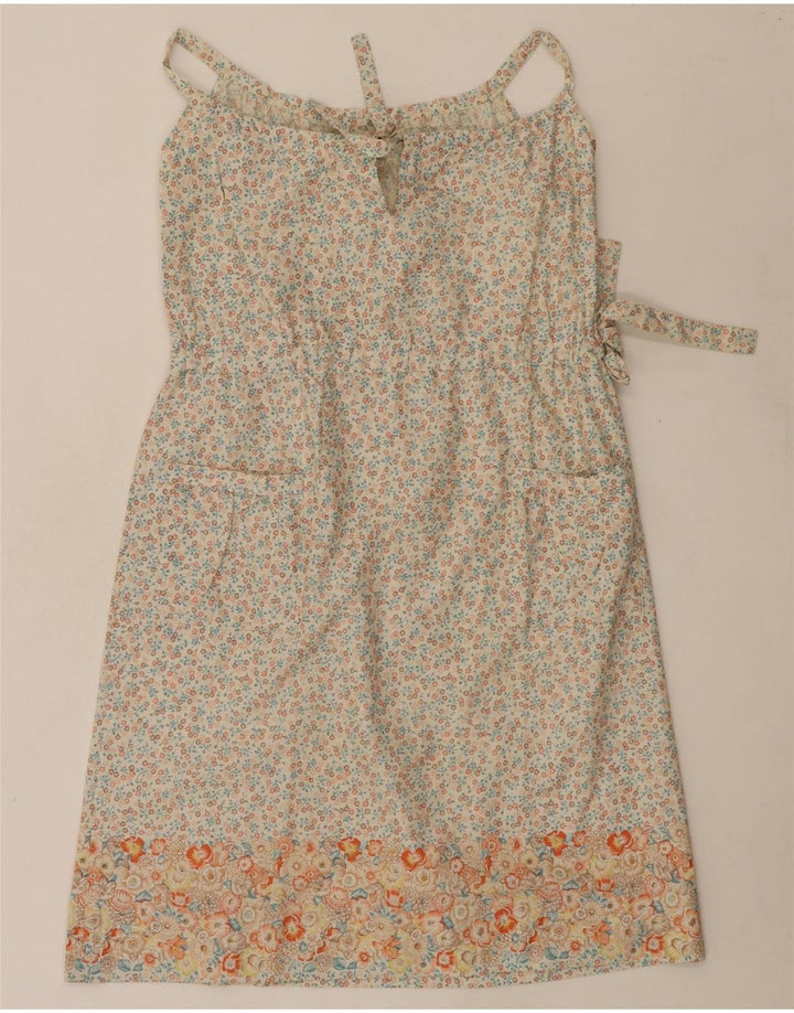 VINTAGE Womens Sleeveless A-Line Dress IT 44 Medium White Floral Vintage Vintage and Second-Hand Vintage from Messina Hembry 
