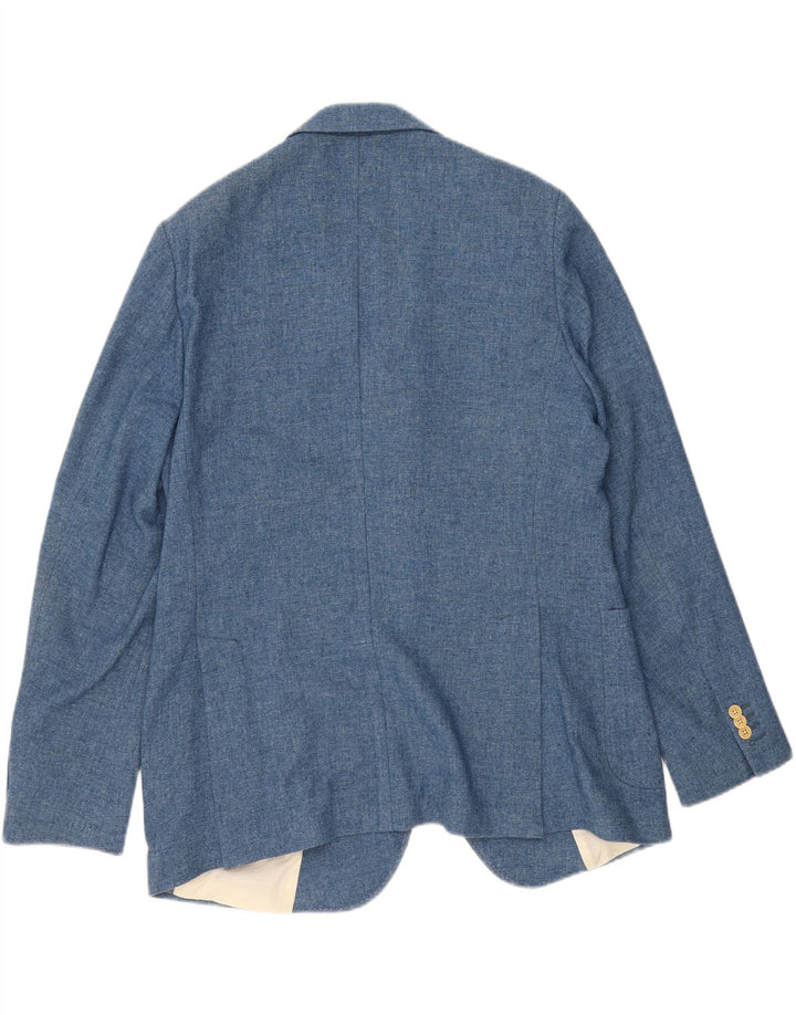 Gant Mens 3 Button Blazer Jacket IT 56 XL Blue Polyester