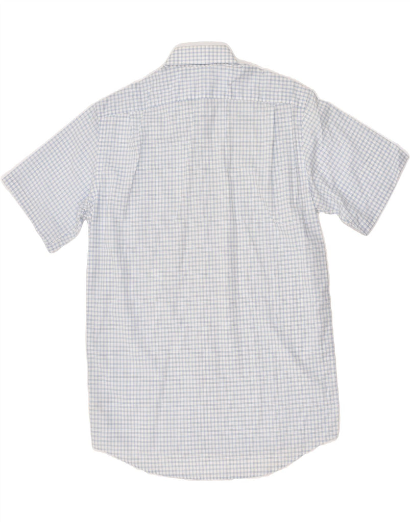 LACOSTE Mens Short Sleeve Shirt Size 40 Medium Blue Check Cotton | Vintage Lacoste | Thrift | Second-Hand Lacoste | Used Clothing | Messina Hembry 