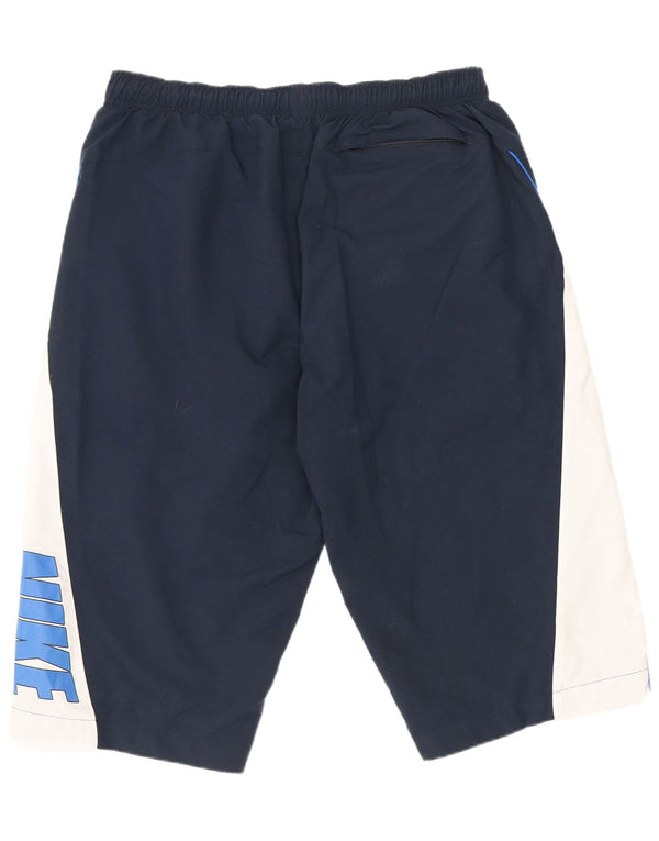 Nike Mens Graphic Sport Shorts Large Navy Blue Colourblock Polyester Sports