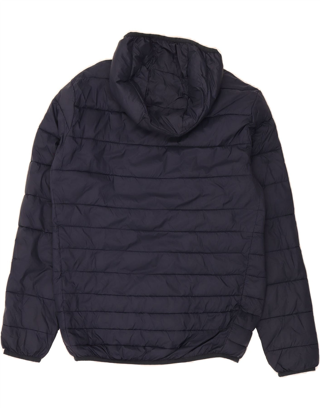 JACK & JONES Mens Hooded Padded Jacket UK 40 Large Navy Blue Polyester Vintage Jack & Jones and Second-Hand Jack & Jones from Messina Hembry 