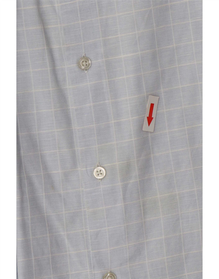 Massimo Dutti Mens Shirt 2XL Blue Check Cotton