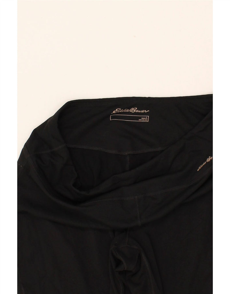EDDIE BAUER Womens Capri Leggings UK 16 Large  Black Polyester Vintage Eddie Bauer and Second-Hand Eddie Bauer from Messina Hembry 