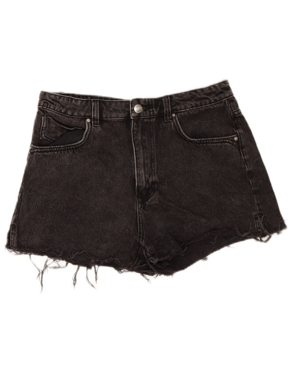 Zara Womens Denim Shorts EU 40 Medium W30 Black Cotton
