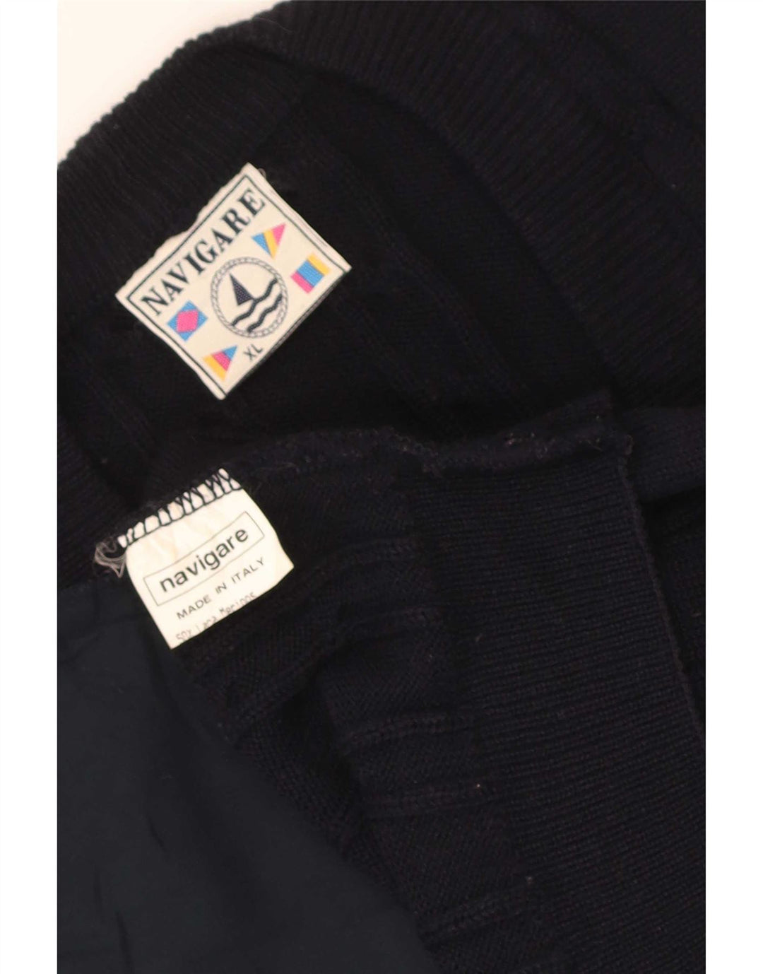 Navigare Mens Cardigan Sweater XL Navy Blue Wool