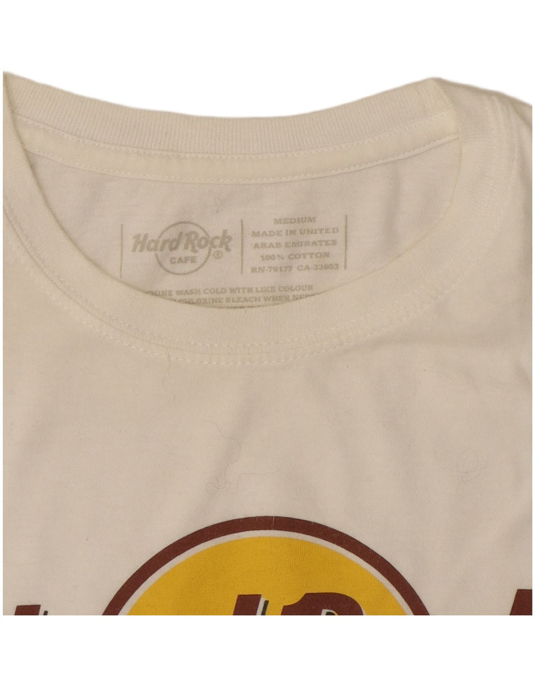 HARD ROCK CAFE Womens Florence Graphic T-Shirt Top UK 12 Medium White