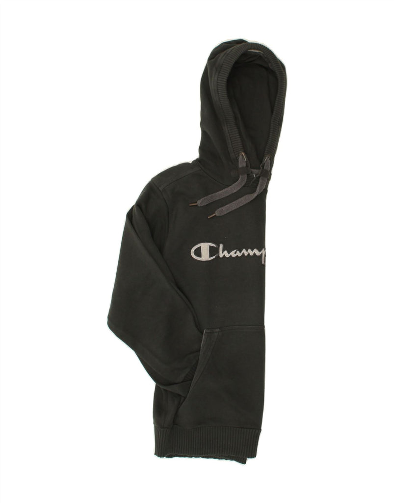 CHAMPION Womens Graphic Hoodie Jumper Small Black Cotton | Vintage Champion | Thrift | Second-Hand Champion | Used Clothing | Messina Hembry 