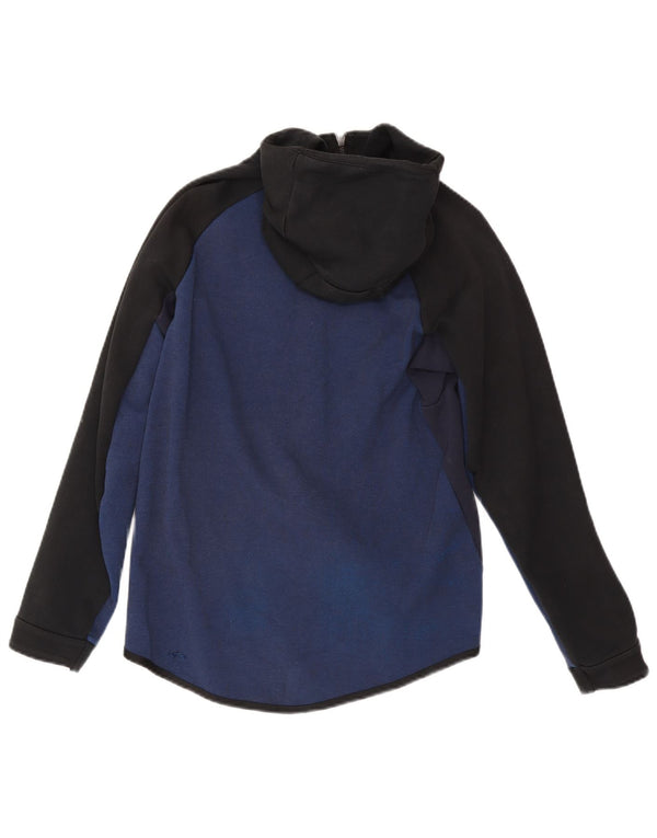 Nike Mens Zip Hoodie Sweater Small Navy Blue Colourblock Cotton