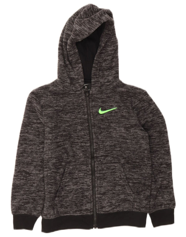 Nike Boys Zip Hoodie Sweater 6-7 Years Large  Grey Flecked