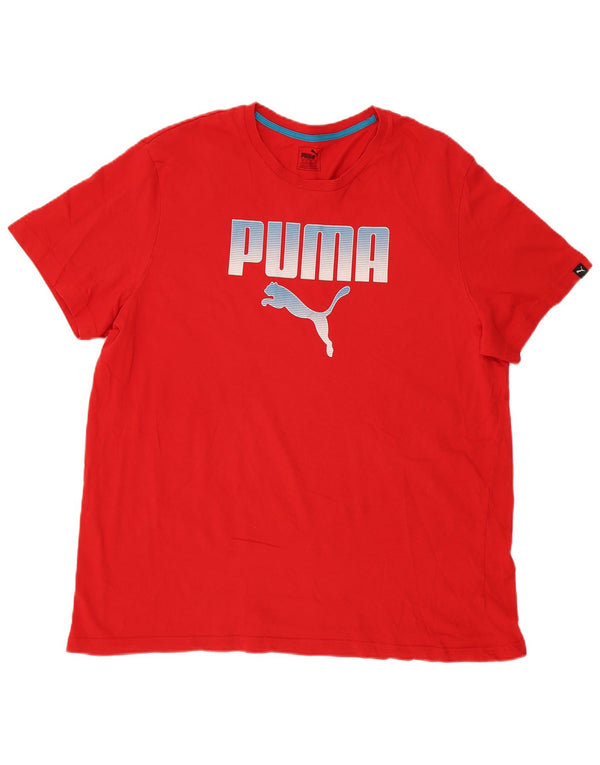 Puma Mens Graphic T-Shirt Top 2XL Red