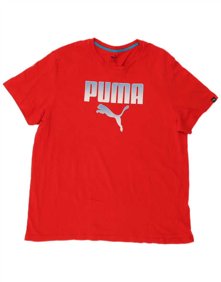 Puma Mens Graphic T-Shirt Top 2XL Red