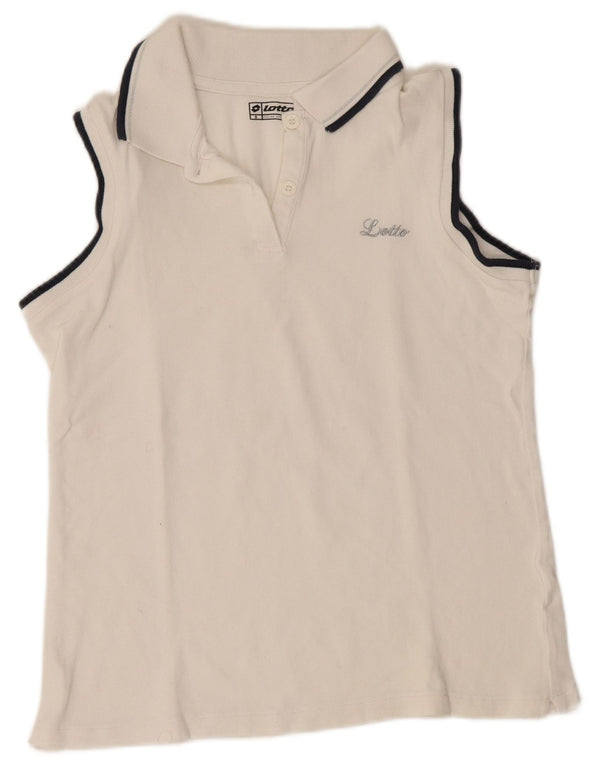Lotto Womens Sleeveless Polo Shirt UK 8 Small White Sports
