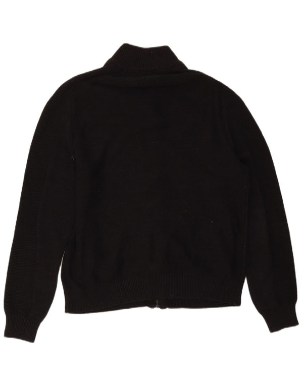 Guess Mens Full Zip Cardigan Sweater UK 40 Medium Black Cotton