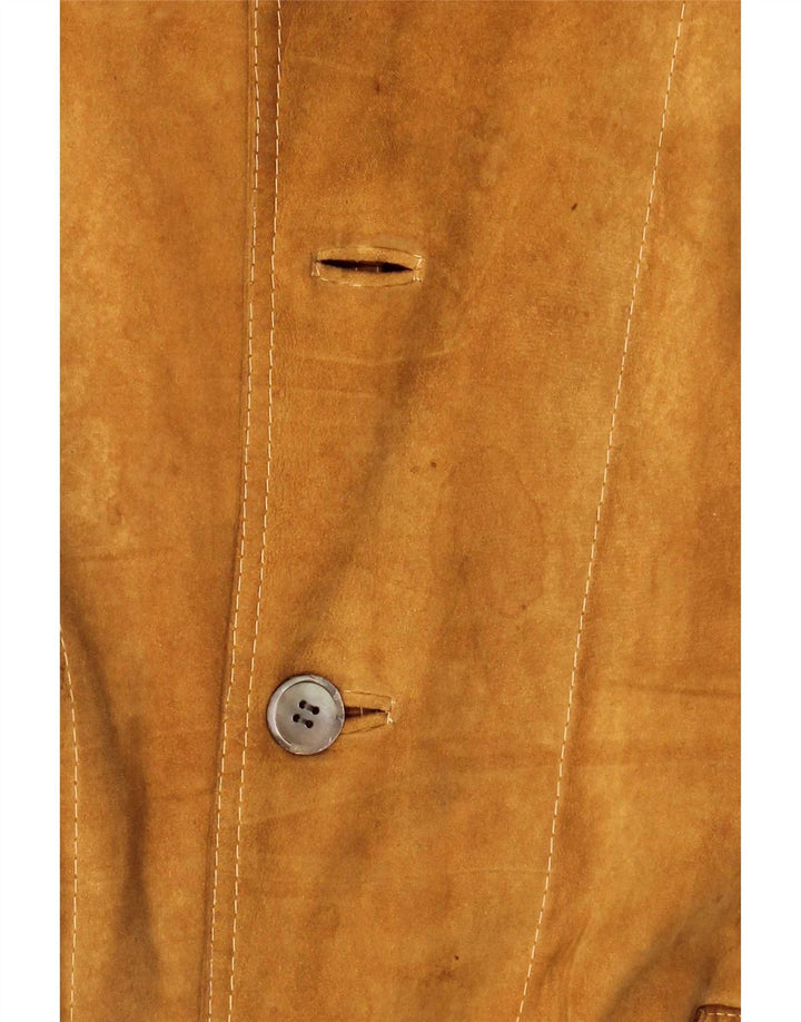 Vintage Mens Suede Bomber Jacket UK 38 Medium Brown