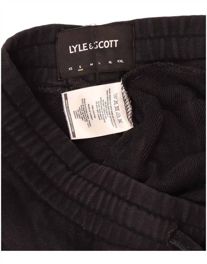 LYLE & SCOTT Mens Tracksuit Trousers Joggers Small Black Cotton