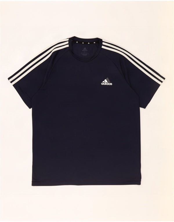 Adidas Mens Aeroready T-Shirt Top Large Navy Blue