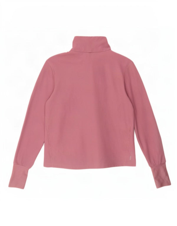 Adidas Womens Aeroready Zip Neck Pullover Tracksuit Top UK 4/6 XS Pink