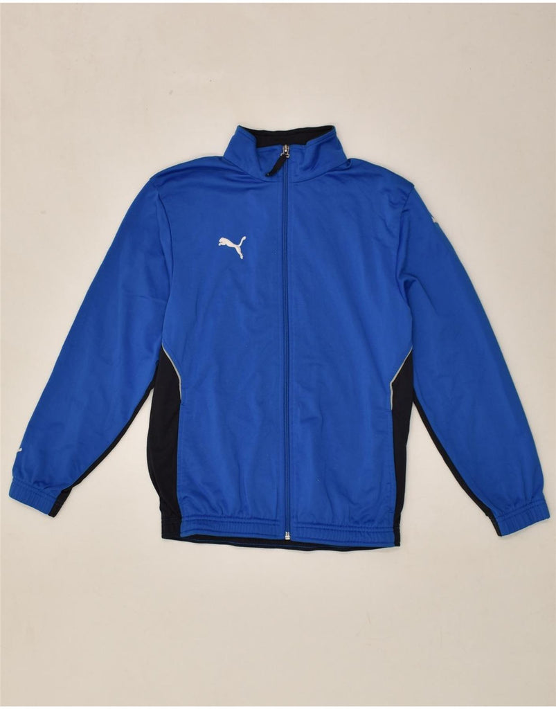 PUMA Boys Tracksuit Top Jacket 11-12 Years Large Blue Colourblock | Vintage Puma | Thrift | Second-Hand Puma | Used Clothing | Messina Hembry 