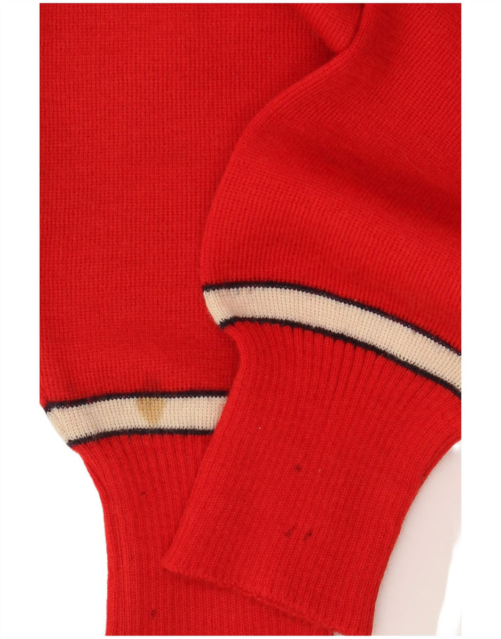 Vintage Womens Crew Neck Jumper Sweater IT 54 3XL Red Striped