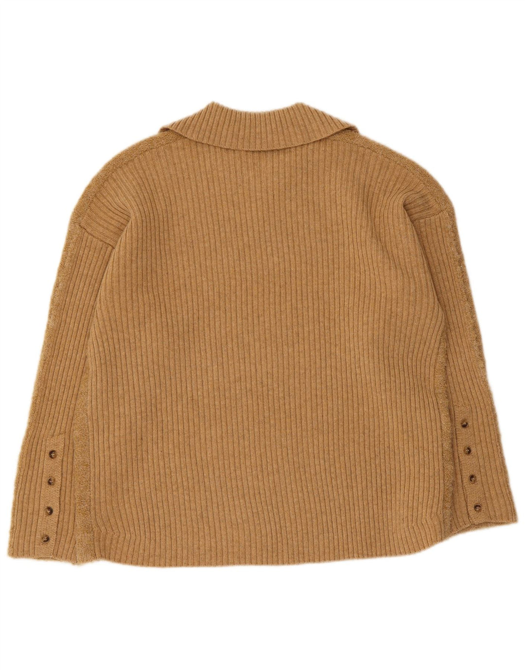 Indi & Cold Womens Polo Neck Jumper Sweater UK 14 Medium Beige Wool