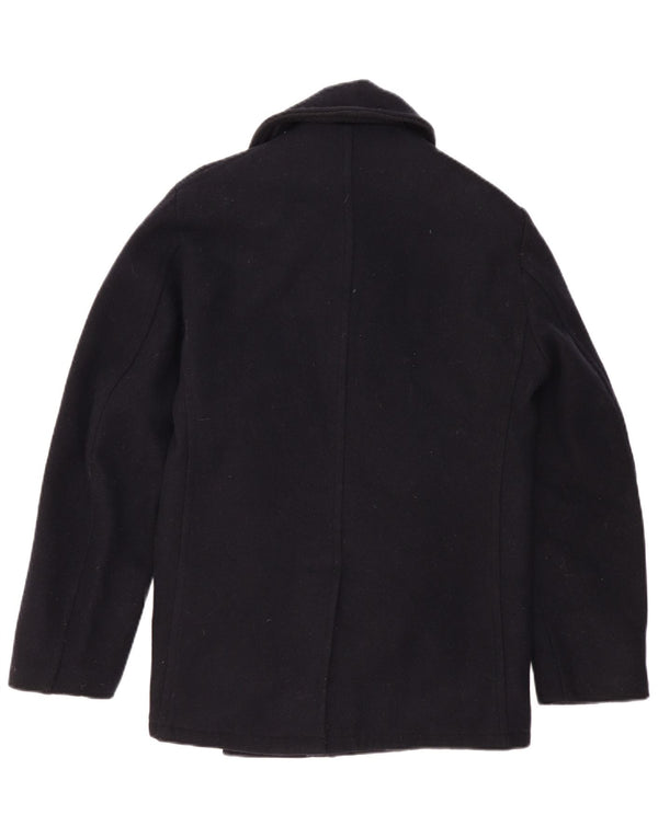 Fidelity Mens Gerald & Stewart Pea Coat UK 42 XL Navy Blue Wool