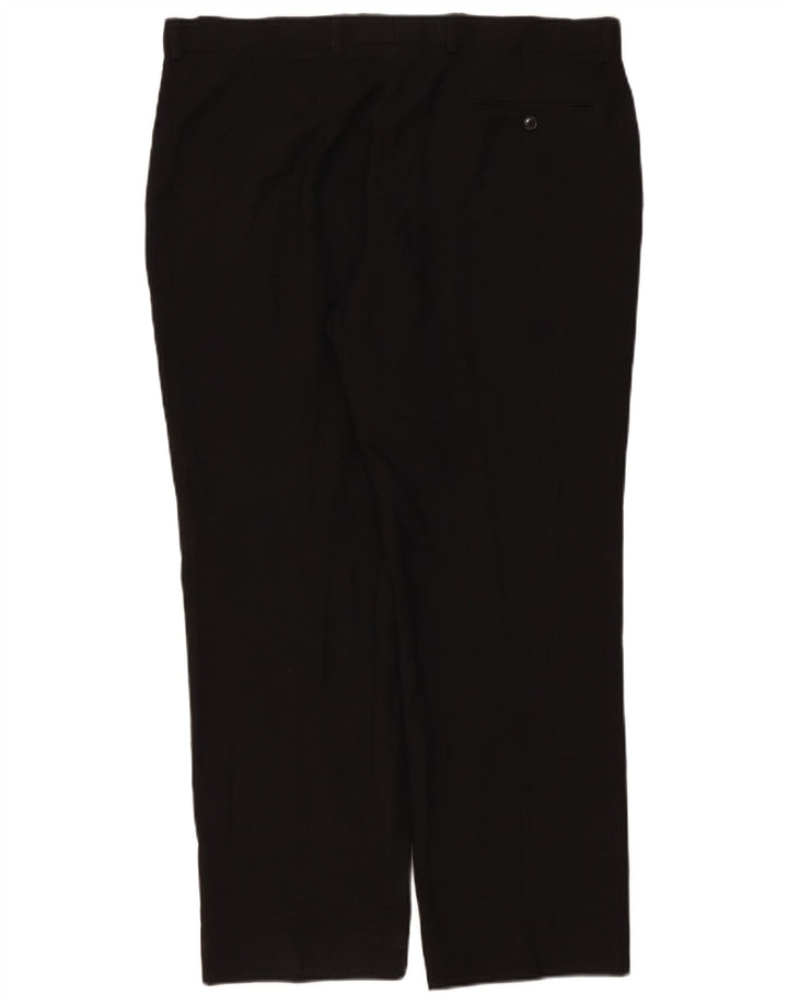 Marks & Spencer Mens Tailored Fit Suit Trousers W38 L29 Black Polyester
