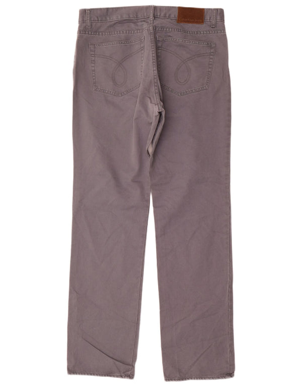Calvin Klein Mens Straight Casual Trousers W36 L34 Grey