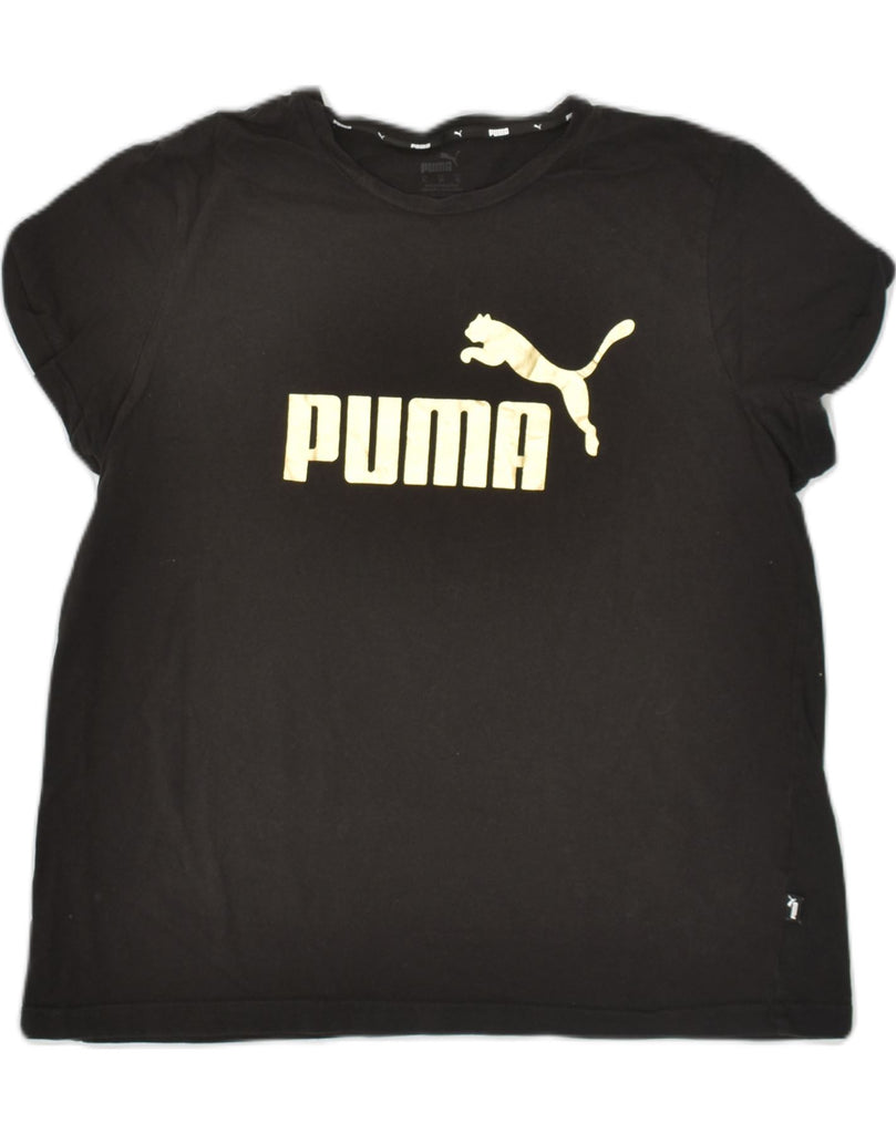 PUMA Womens Graphic T-Shirt Top UK 18 XL Black Cotton | Vintage Puma | Thrift | Second-Hand Puma | Used Clothing | Messina Hembry 