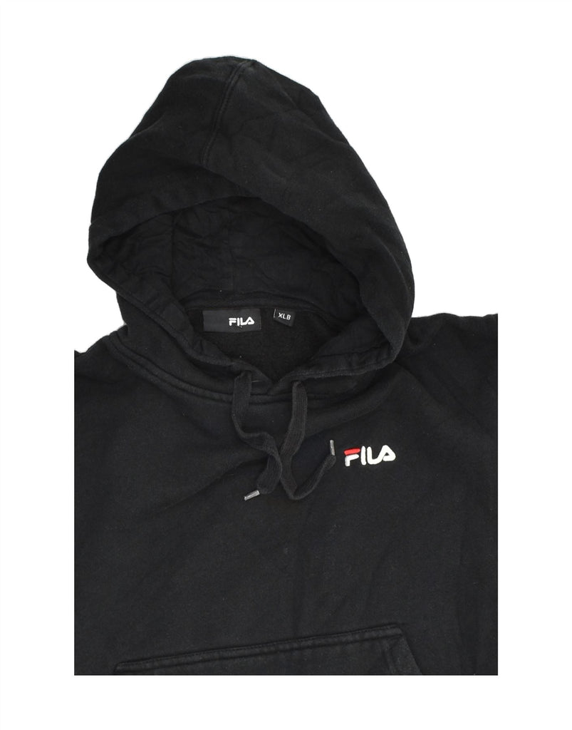 FILA Boys Hoodie Jumper 15-16 Years Black Cotton | Vintage Fila | Thrift | Second-Hand Fila | Used Clothing | Messina Hembry 