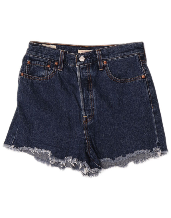 Levi's Womens Ribcage Denim Shorts W29 Medium Navy Blue Cotton