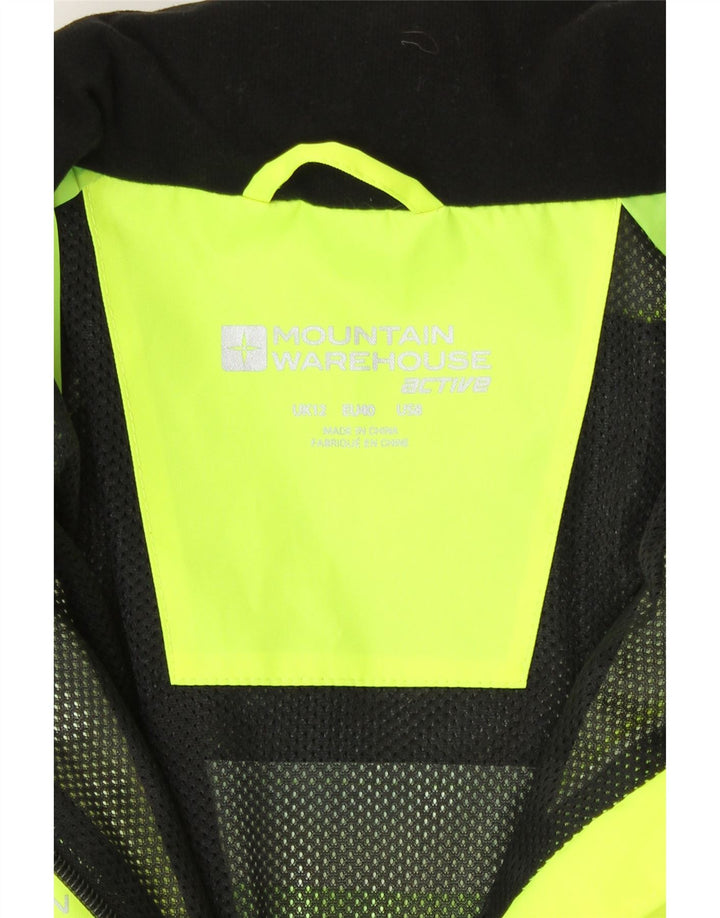 Mountain Warehouse Womens Rain Jacket UK 12 Medium Yellow Colourblock