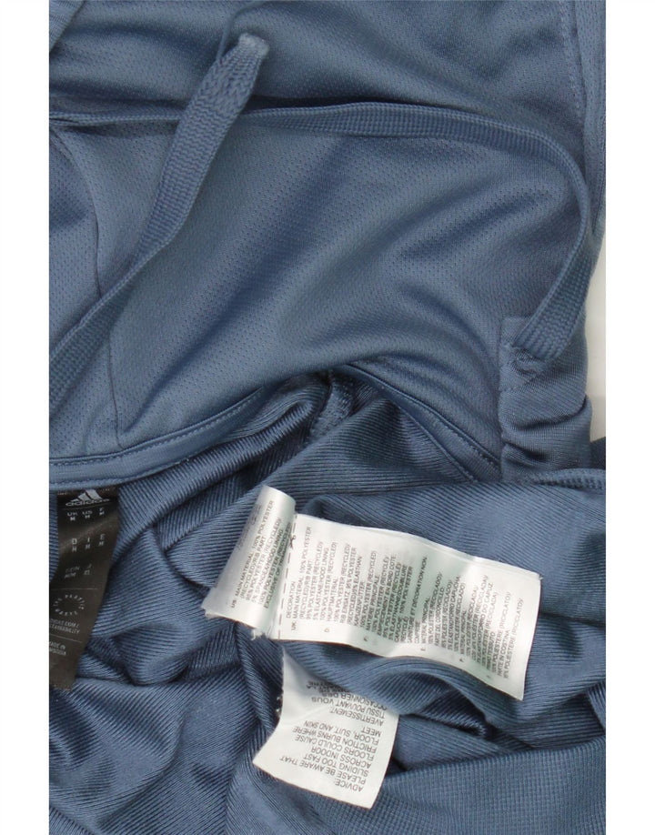 Adidas Mens Zip Hoodie Sweater Medium Blue Polyester