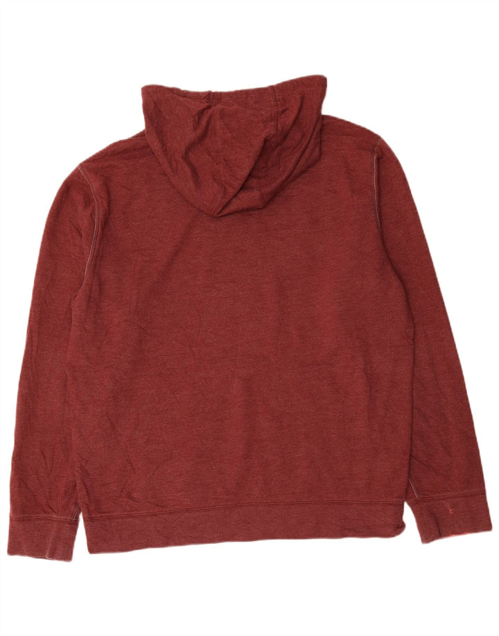 EDDIE BAUER Mens Hoodie Jumper Medium Burgundy Cotton