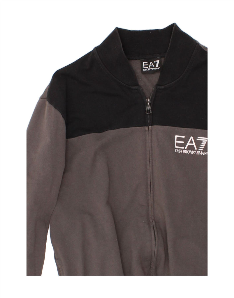 EMPORIO ARMANI Womens Tracksuit Top Jacket UK 14 Medium Grey Colourblock Vintage Emporio Armani and Second-Hand Emporio Armani from Messina Hembry 