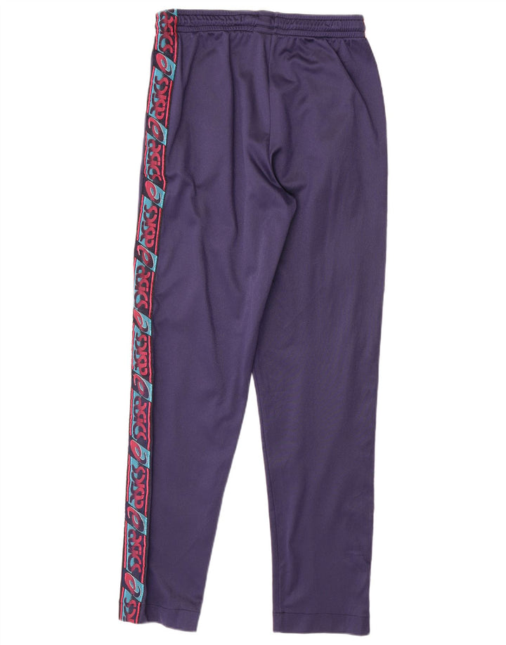 ASICS Womens Graphic Tracksuit Trousers IT 46 Large  Navy Blue Polyamide