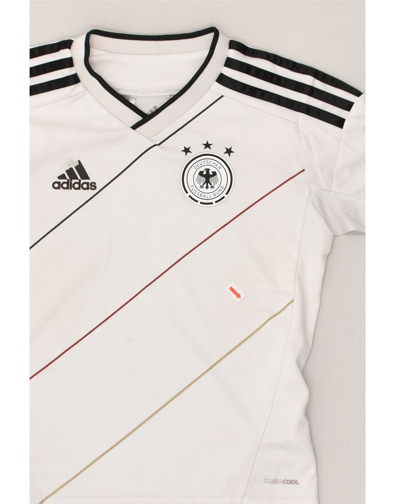 ADIDAS Boys Deutscher Fussball Bund Graphic T-Shirt Top 5-6 Years White | Vintage Adidas | Thrift | Second-Hand Adidas | Used Clothing | Messina Hembry 