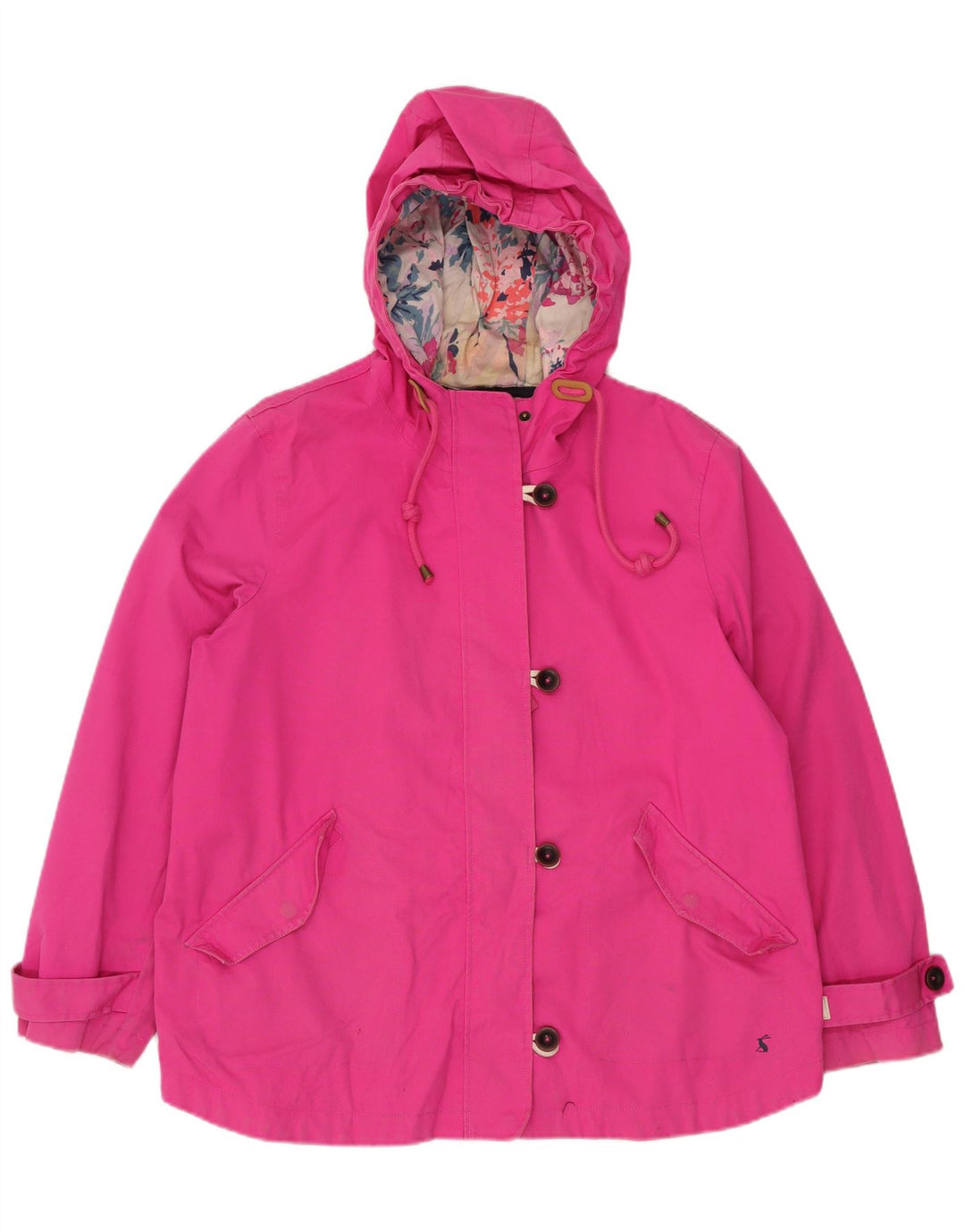 JOULES Womens Hooded Rain Jacket UK 18 XL Pink Cotton