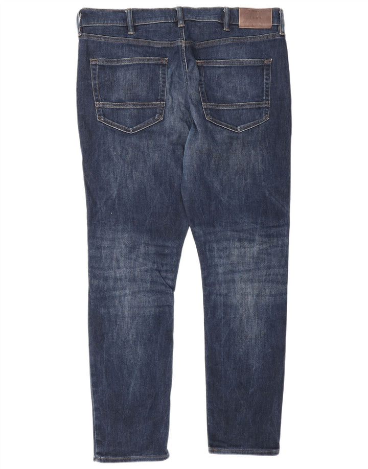 Marks & Spencer Mens Regular Slim Jeans W36 L31 Navy Blue Cotton