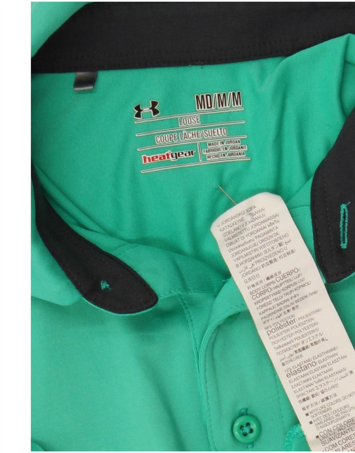 Under Armour Mens Polo Shirt Medium Green Polyester