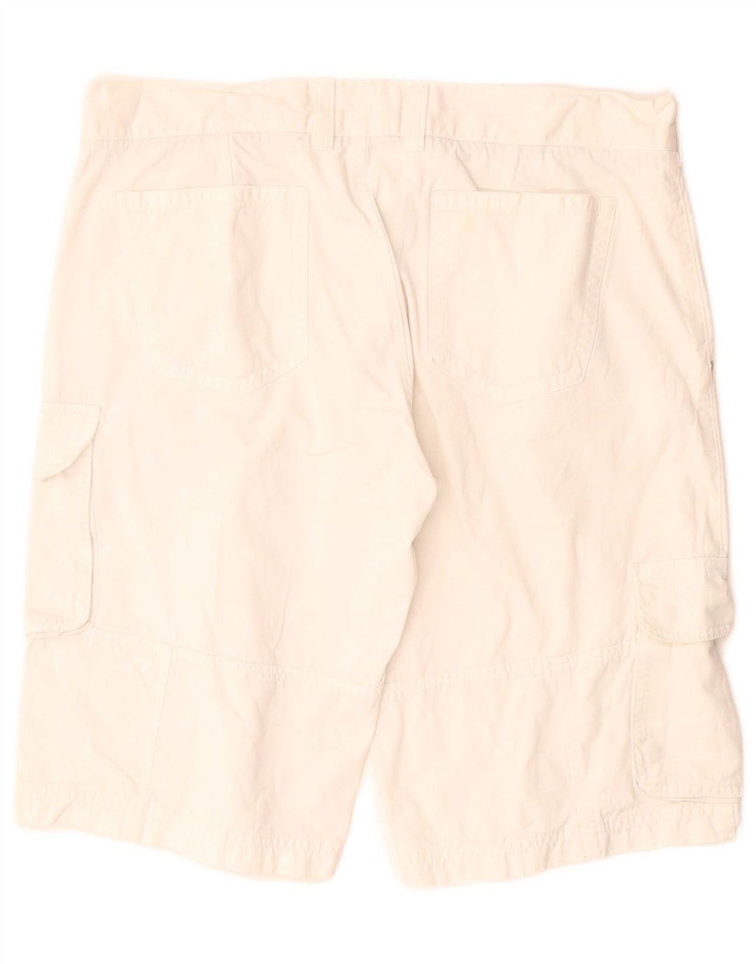 Benetton Mens Cargo Shorts IT 50 Large W34 White Cotton