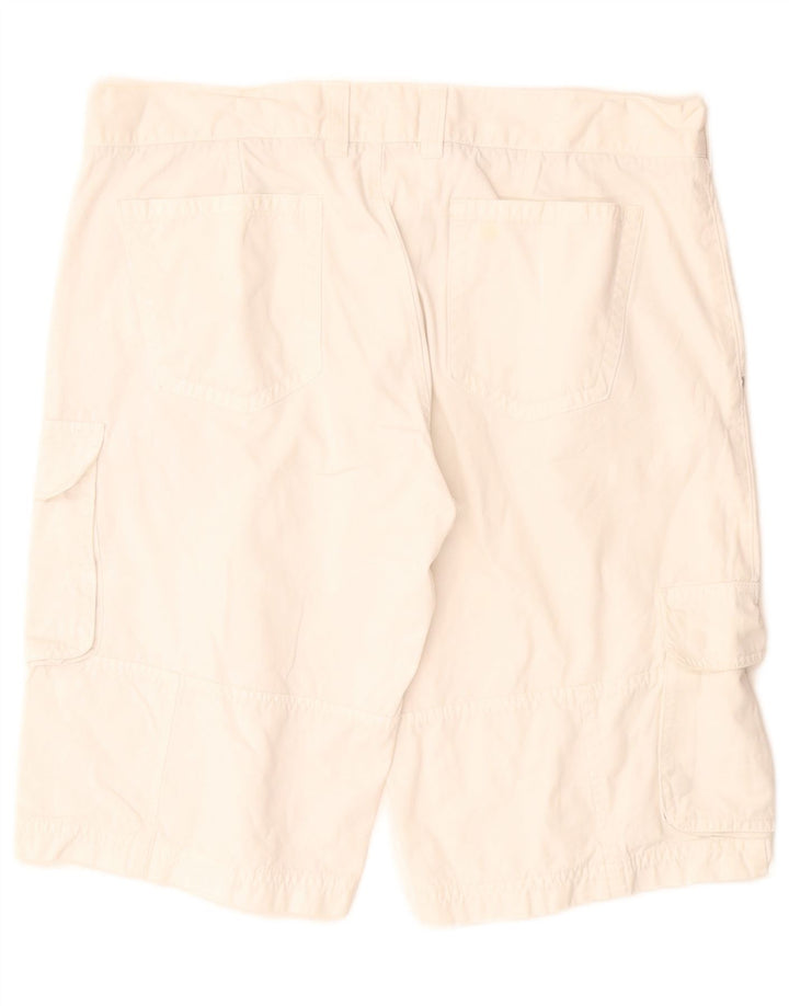 Benetton Mens Cargo Shorts IT 50 Large W34 White Cotton