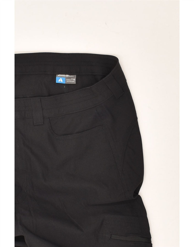 EDDIE BAUER Womens Straight Cargo Trousers US 10 Large W30 L29 Black Nylon | Vintage Eddie Bauer | Thrift | Second-Hand Eddie Bauer | Used Clothing | Messina Hembry 
