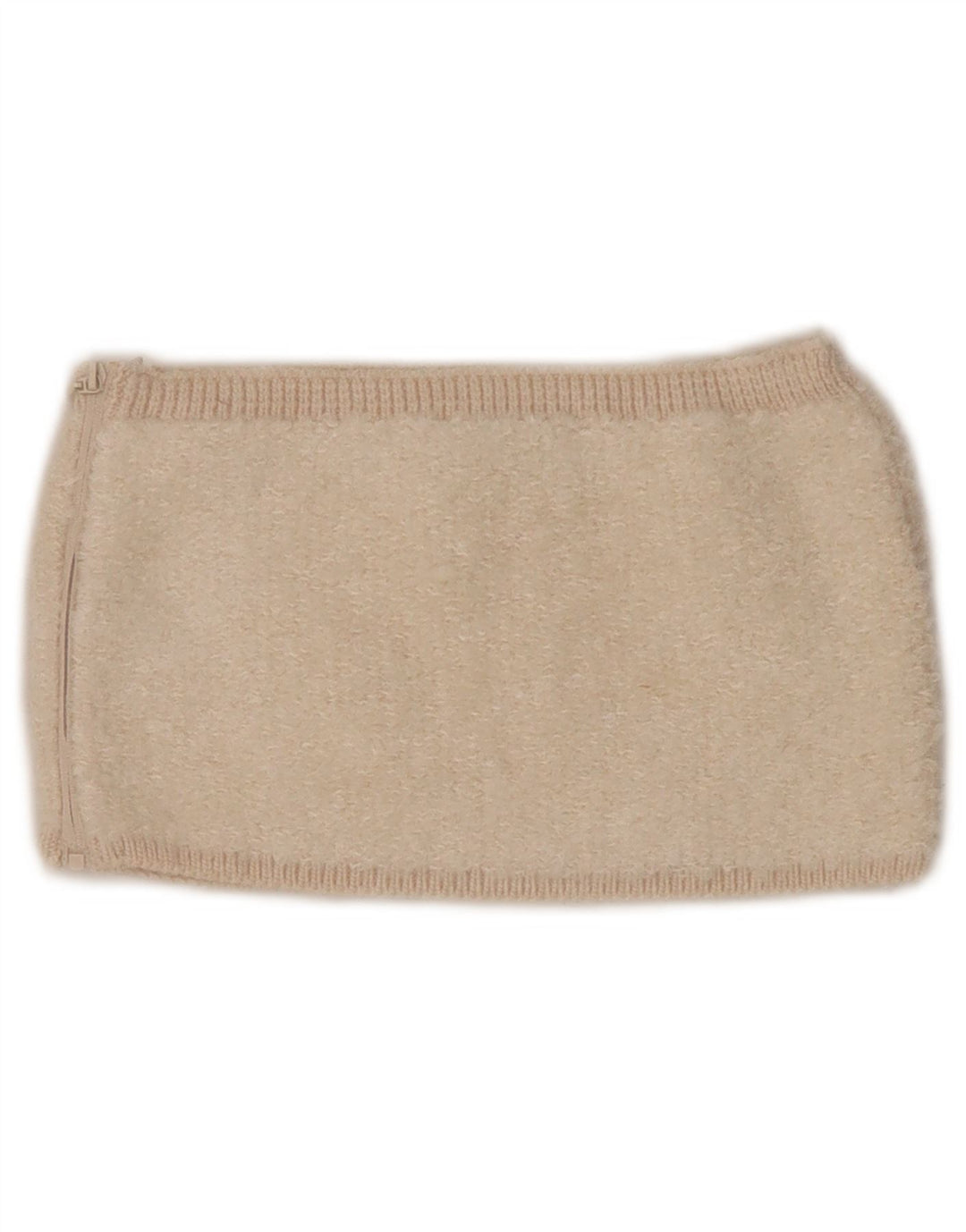 Zara Womens Knit Crop Top UK 8 Small Beige Acrylic
