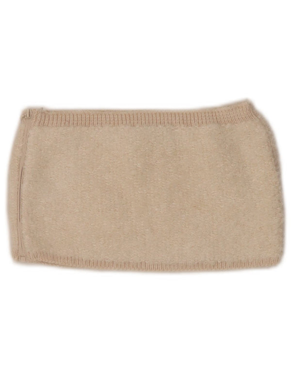 Zara Womens Knit Crop Top UK 8 Small Beige Acrylic