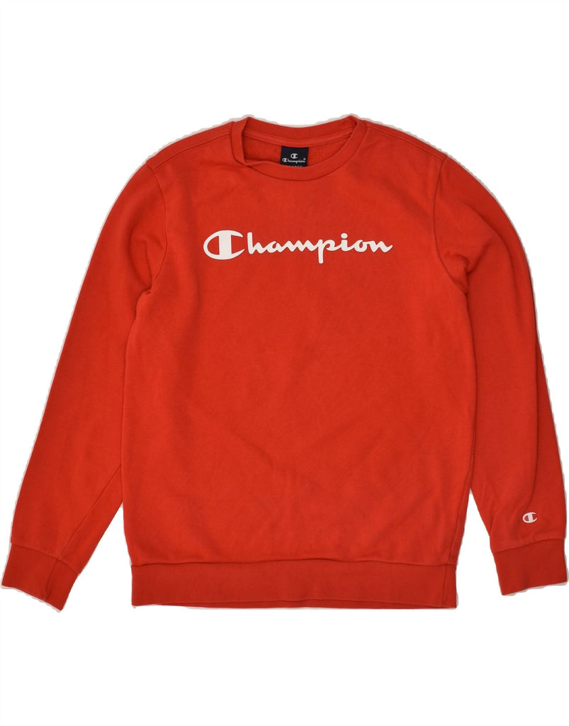 CHAMPION Boys Graphic Sweatshirt Jumper 13-14 Years XL  Red Cotton | Vintage Champion | Thrift | Second-Hand Champion | Used Clothing | Messina Hembry 