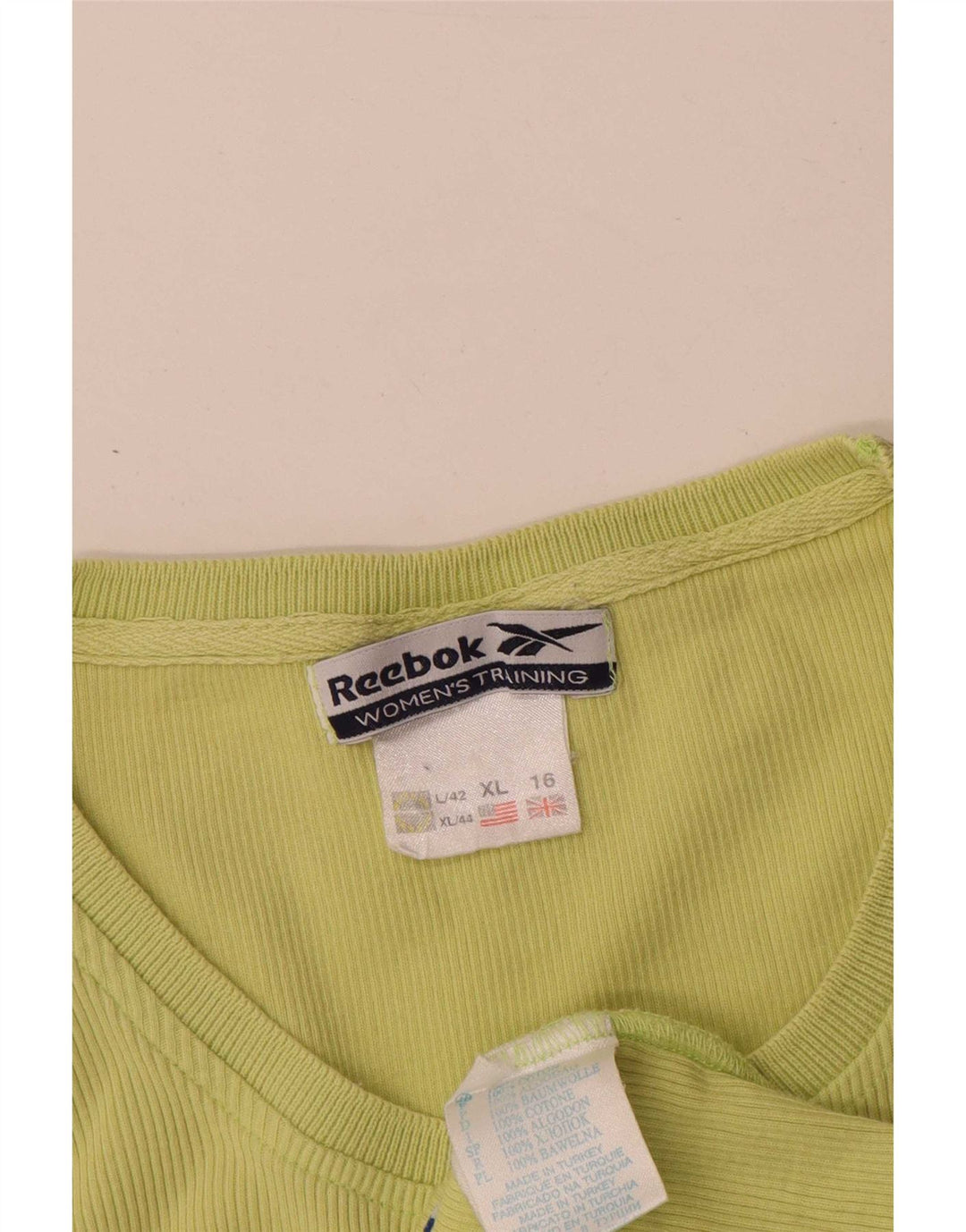 Reebok Womens Vest Top UK 16 Large Green Cotton