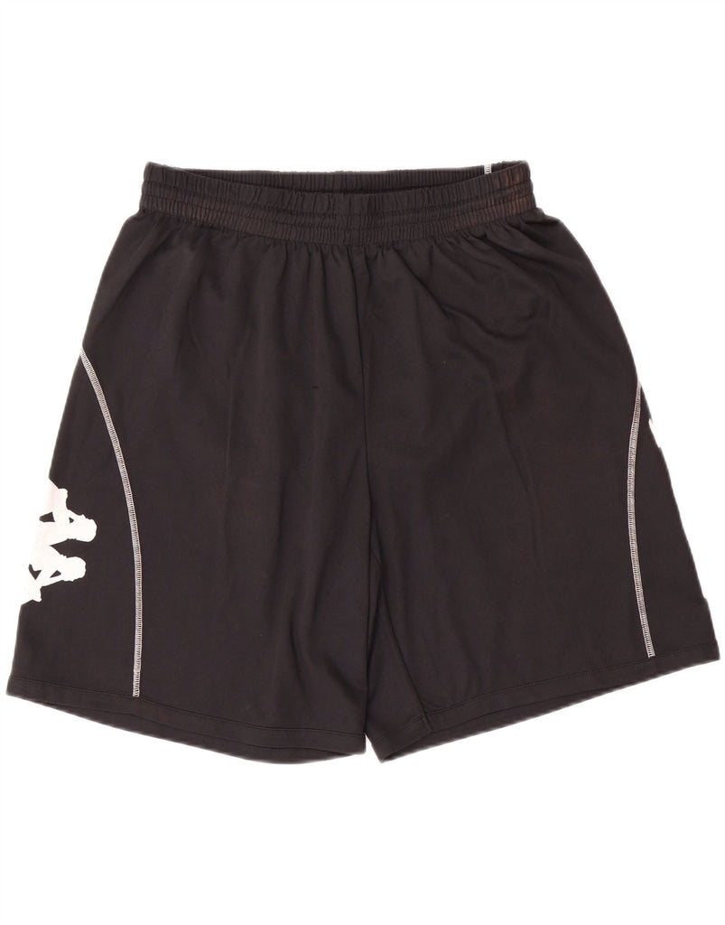 KAPPA Mens Graphic Sport Shorts Large  Black Polyester Vintage Kappa and Second-Hand Kappa from Messina Hembry 